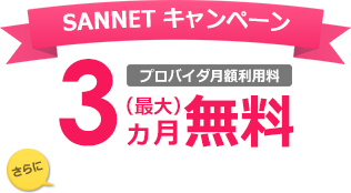 プロバイダ月額利用料 最大3ヵ月無料 さらに当サイト限定キャンペーンでおトク!