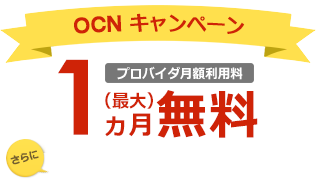 プロバイダ月額利用料 最大1ヵ月無料 さらに当サイト限定キャンペーンでおトク!