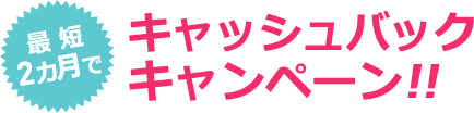 当サイト限定 キャッシュバックキャンペーン 東日本エリア