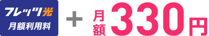 フレッツ光 + 月額利用料 月額300円